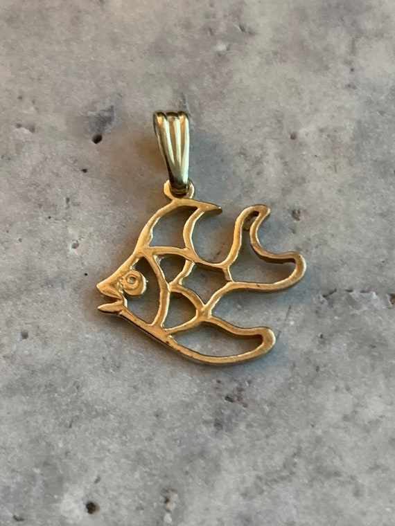 Vintage Gold Fish Pendant, Gold Plated Fish Charm,
