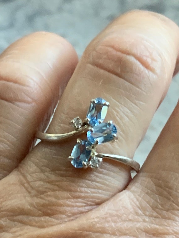 Vintage Aquamarine CZ Ring, Simulated Aquamarine R