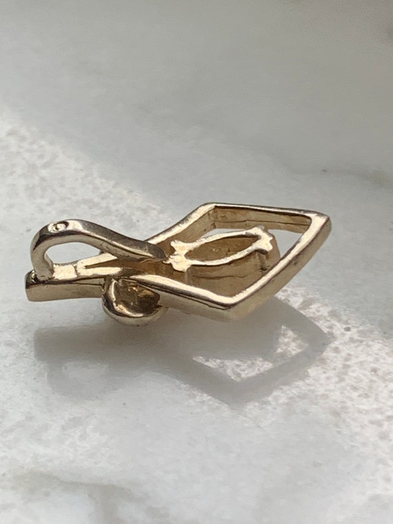 Vintage CZ Pendant, Marquise CZ Gold pendant, Gol… - image 2