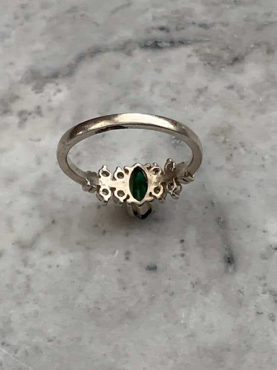 Vintage Emerald Multi CZ Ring, Marquise cut emera… - image 5