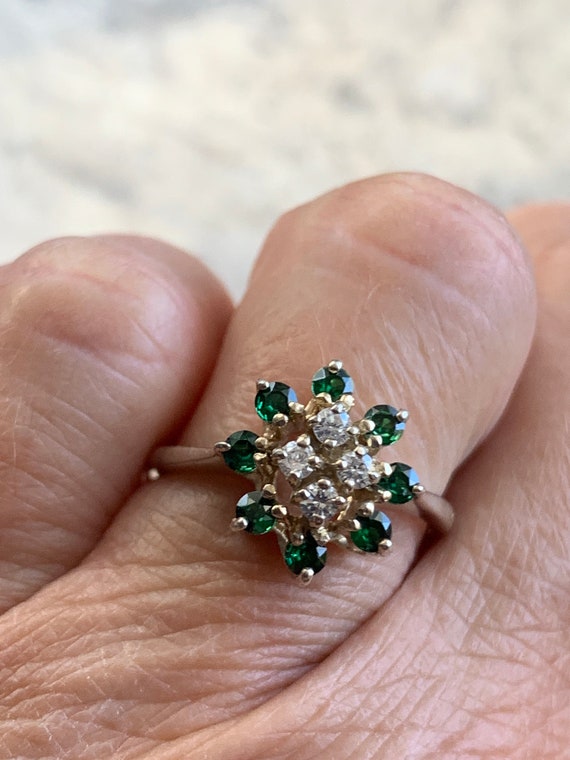 Vintage Emerald CZ Ring, Multi Emerald CZ Ring, G… - image 5