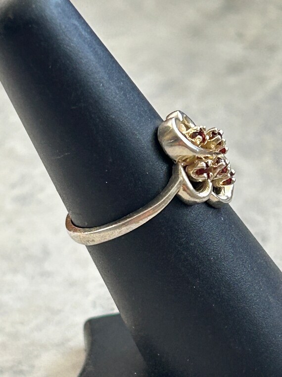 Vintage Gold Plated Ruby Ring: Mid Century July B… - image 3