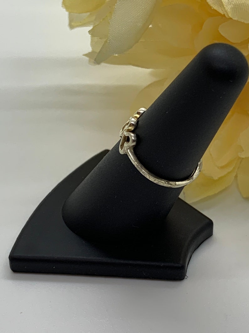7 Hearts 1970\u2019s Vintage Hearts Band Gold Plated Ring Size 6 12 1980\u2019s Sweetheart Pure Silver Band