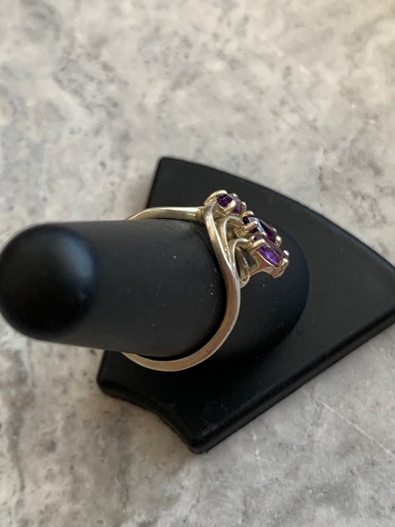 Vintage Marquise Amethyst Woman Ring, Gold Plated… - image 3