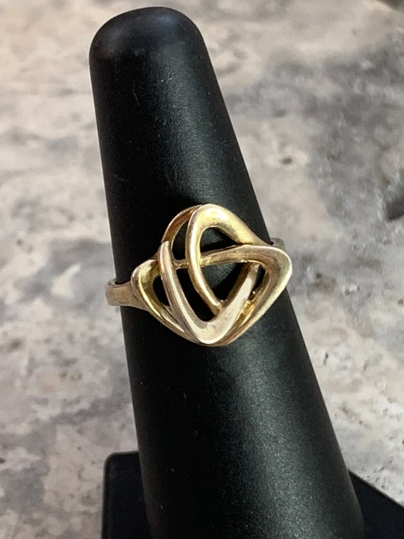 Vintage Gold Plated Silver Freeform Ring, Gold Fre