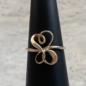 Vintage Gold Plated Silver Freeform Ring, Size 6, Mid Century Style