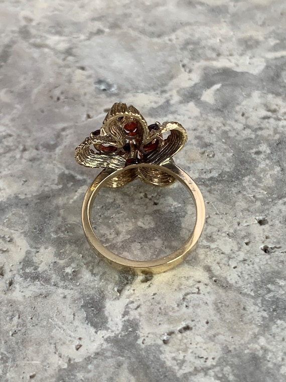Vintage Genuine Garnet 10 Karat Gold Ring Garnet Solid 10 Karat