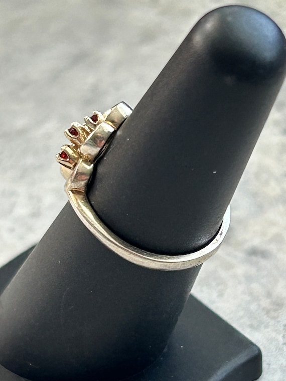 Vintage Gold Plated Ruby Ring: Mid Century July B… - image 4