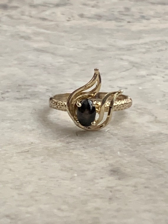 Vintage Linde Black Star Sapphire Ring, Gold Plated Pure Silver Ring,  Synthetic Black Star Sapphire, Size 5 3/4, Mid Century Style Ring - Etsy