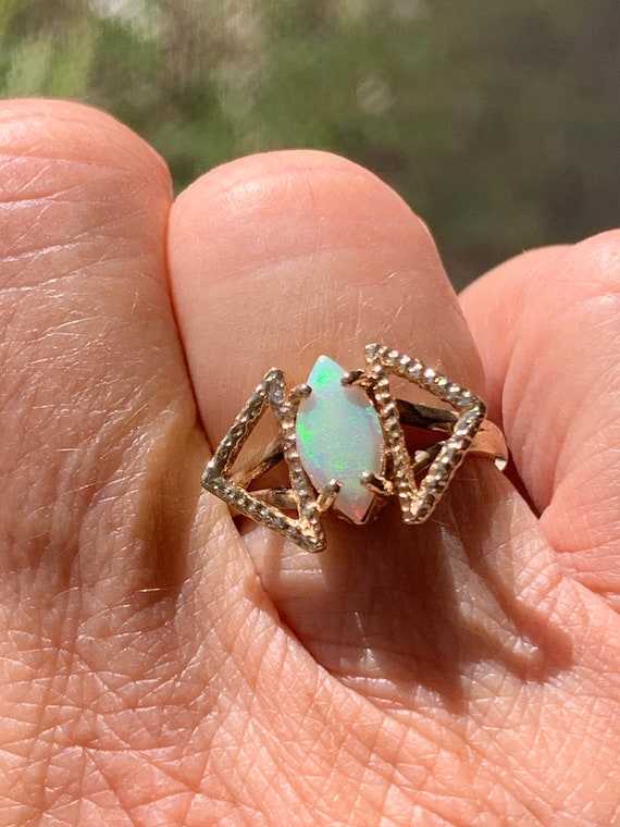 Vintage Genuine Marquise Opal Ring, Marquise Opal 