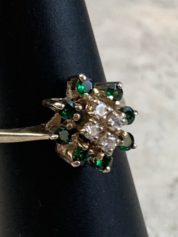 Vintage Emerald CZ Ring, Multi Emerald CZ Ring, G… - image 10