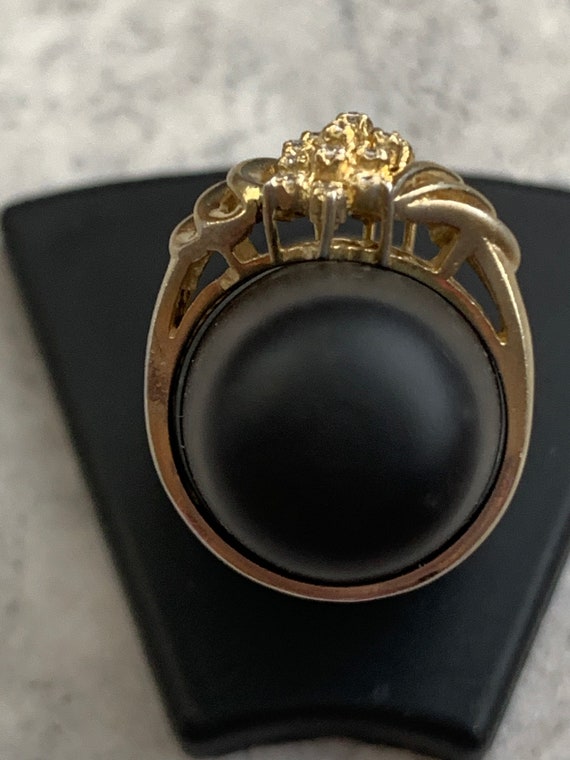 Vintage Multi CZ Ring, Mid Century Style Ring, Go… - image 6