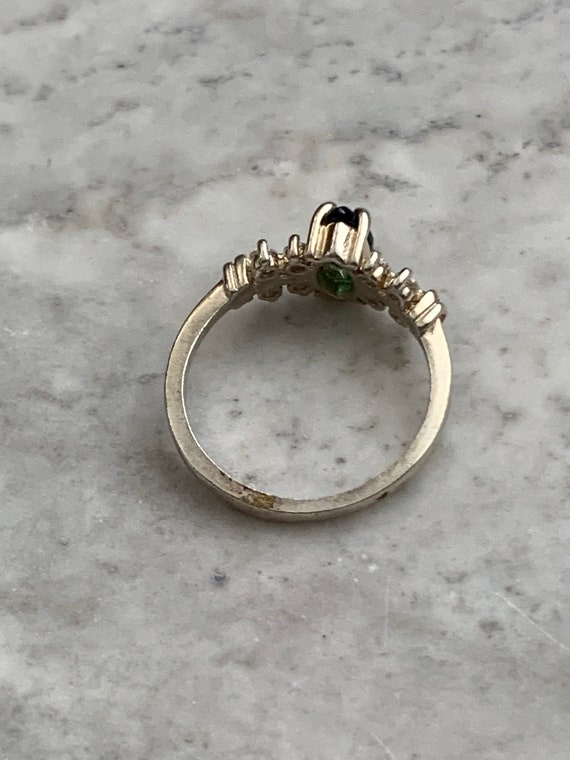 Vintage Emerald Multi CZ Ring, Marquise cut emera… - image 4