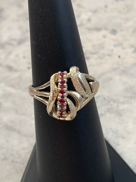 Vintage Ruby Woman’s Ring, Gold Plated Pure Silver