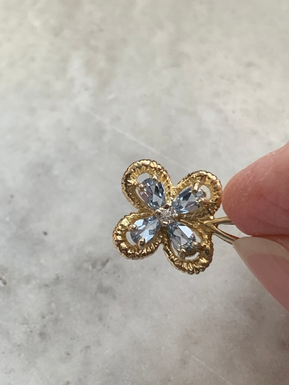 Vintage aquamarine CZ butterfly pendant, Gold-plat
