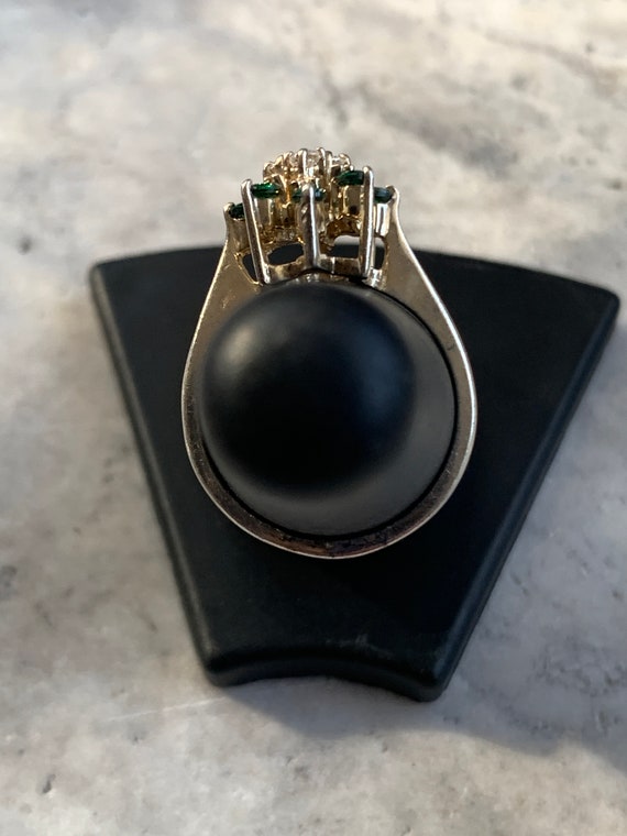 Vintage Emerald CZ Ring, Multi Emerald CZ Ring, G… - image 4