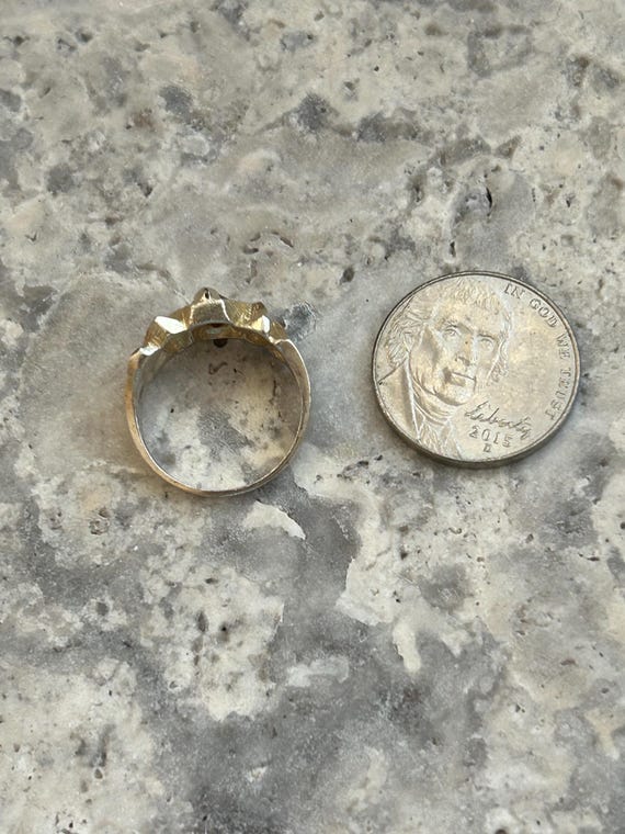 Vintage Marquise Ruby Ring: Gold Plated Silver, S… - image 10