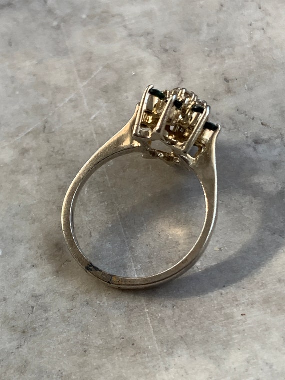 Vintage Emerald CZ Ring, Multi Emerald CZ Ring, G… - image 8