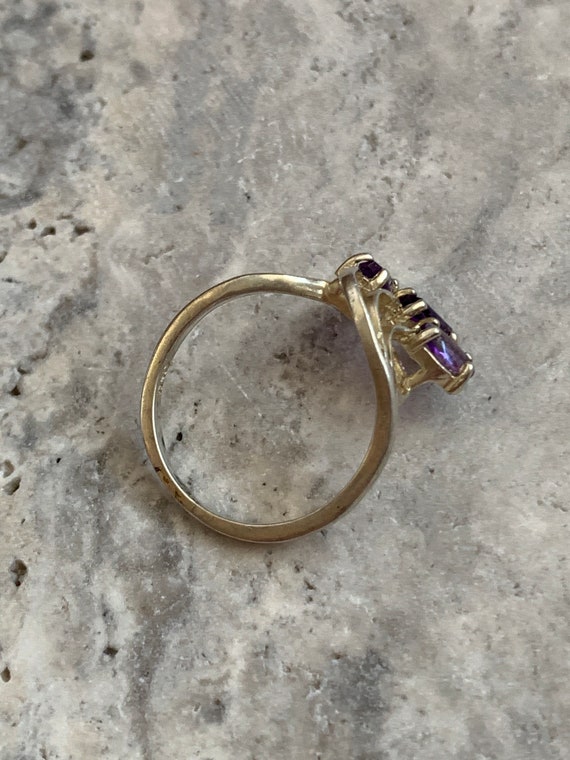 Vintage Marquise Amethyst Woman Ring, Gold Plated… - image 5