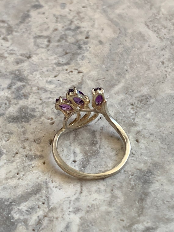 Vintage Marquise Amethyst Woman Ring, Gold Plated… - image 7