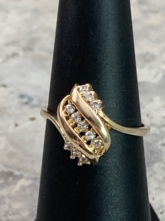 Vintage Multi CZ Ring, Gold plated CZ ring, Vintag