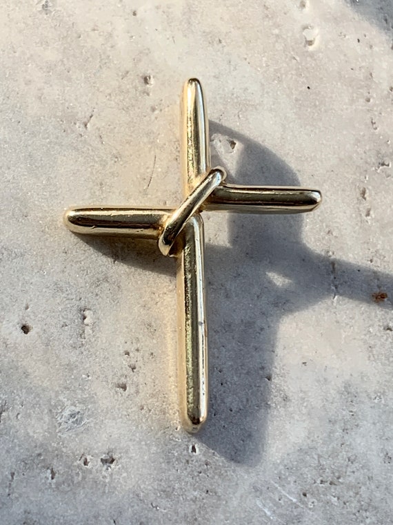 Vintage Gold Cross, Gold plated silver cross, Cros