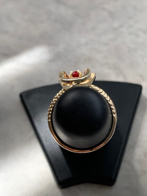 Vintage Marquise Ruby Ring, Simulated Ruby, Size … - image 4