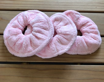 3 Microfiber Absorbent Pink Towel Scrunchies