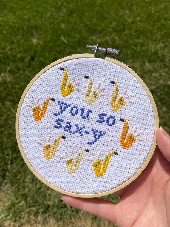 You So Sax Y Saxophone Cross Stitch Pattern Etsy