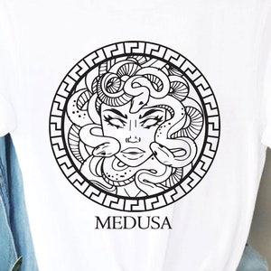 6 Medusa heads full of snakes stamp in Greek Meandros - Medusa God design svg, png Clipart Vector Cricut Cut Cutting, Medusa mermaid digital
