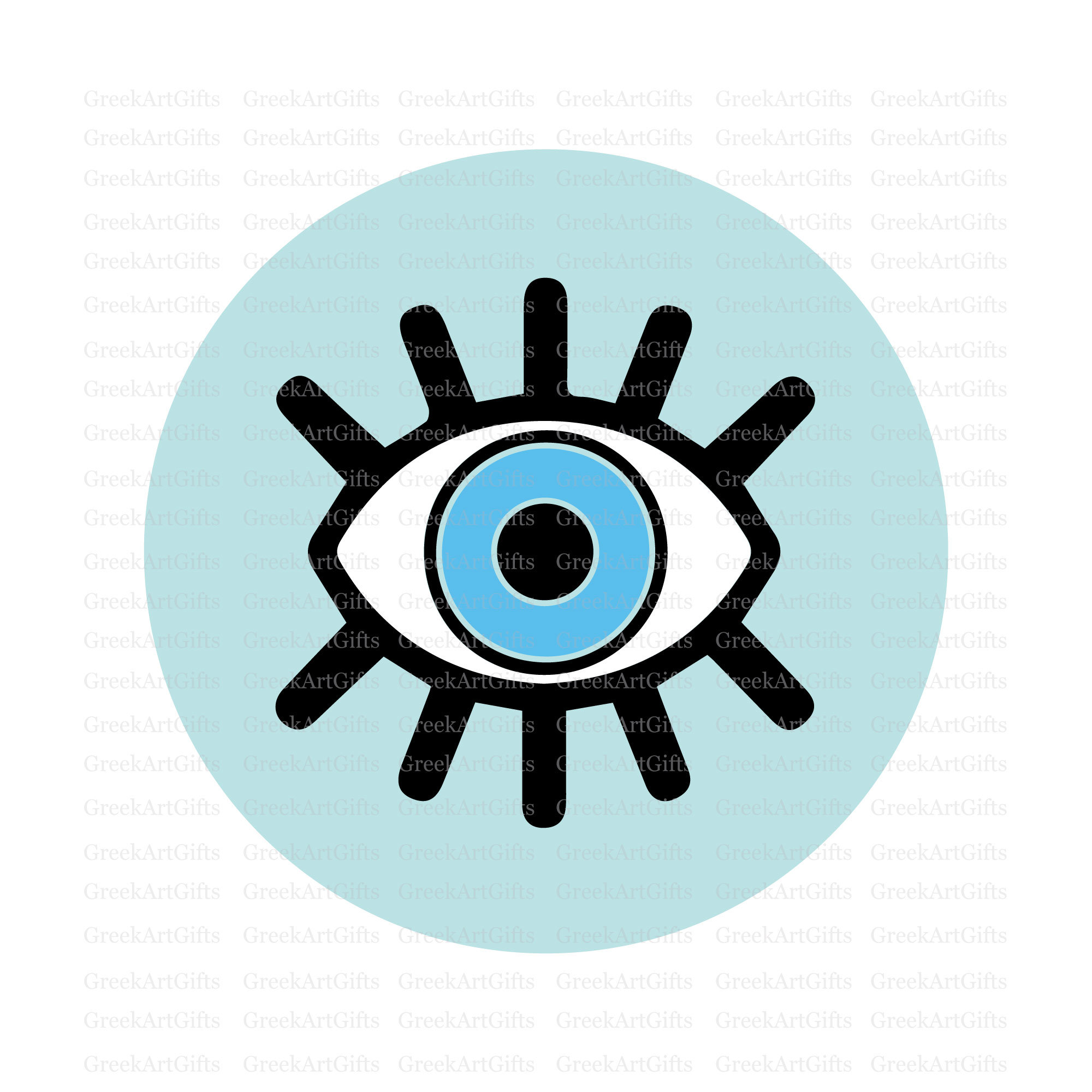 Evil Eye Modern Evil Eye Svg, Png, Jpg, Eps, Pdf Clipart Vector Cricut