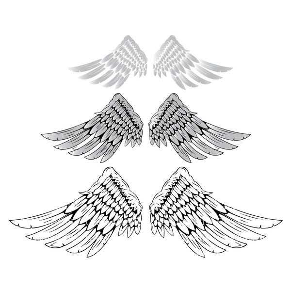 Angel Wings SVG - Angel Wings design svg, png, jpg, eps, pdf Clipart Vector Cricut Cut Cutting - Angel Wings digital