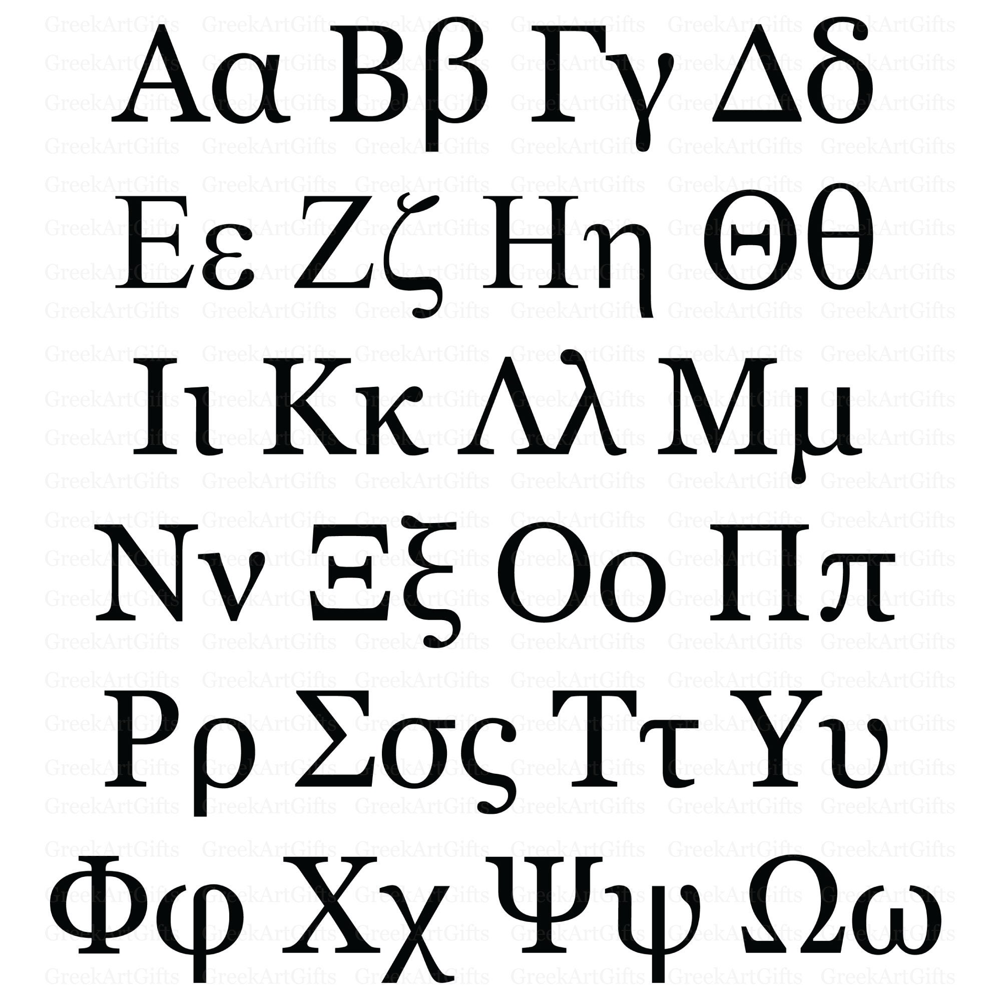 Greek Lettering Stencils - International Electromatic