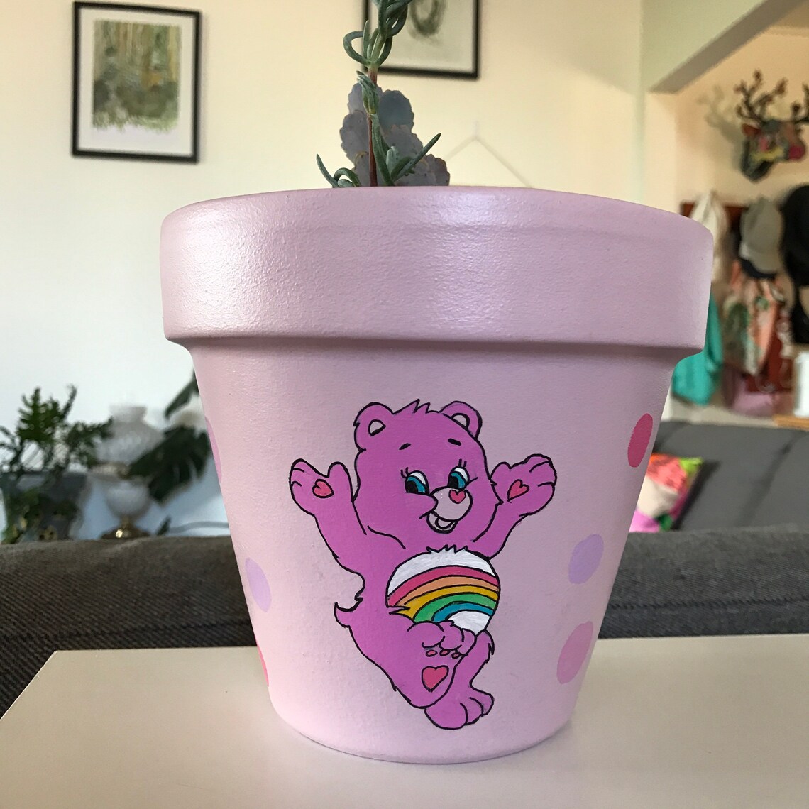 NEW Care BearsRainbow Hand Painted pot Indoor or outdoor Etsy