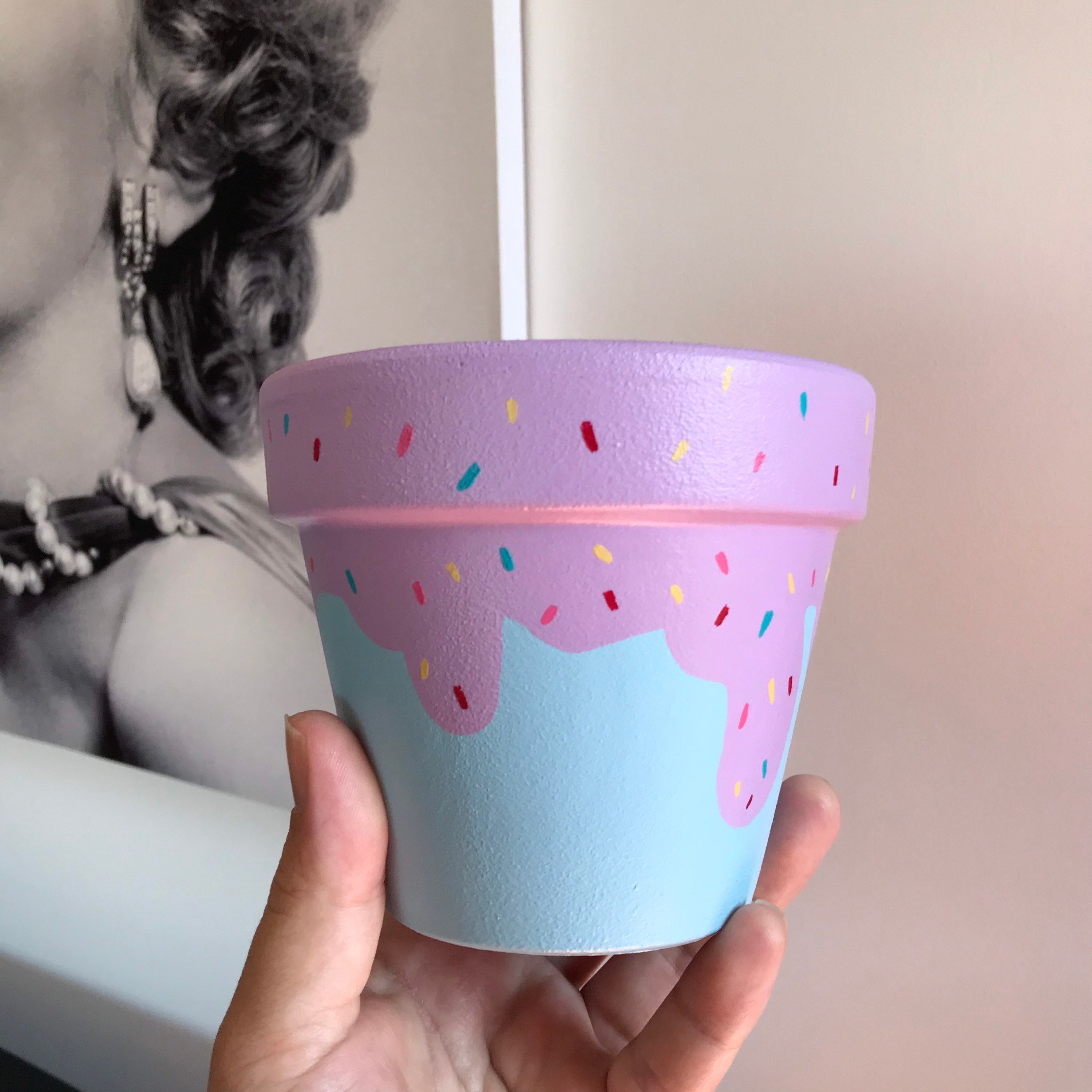 Little Melting Ice Cream Pot Jellybean or Sky blue Hand Etsy