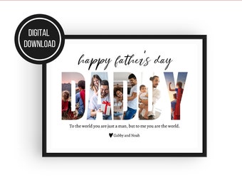 DADDY Photo Collage, Fathers Day Gift, Custom Photo Print, Gift For Dad, Dad Birthday Gift, Instant Download, Printable File, Christmas Gift