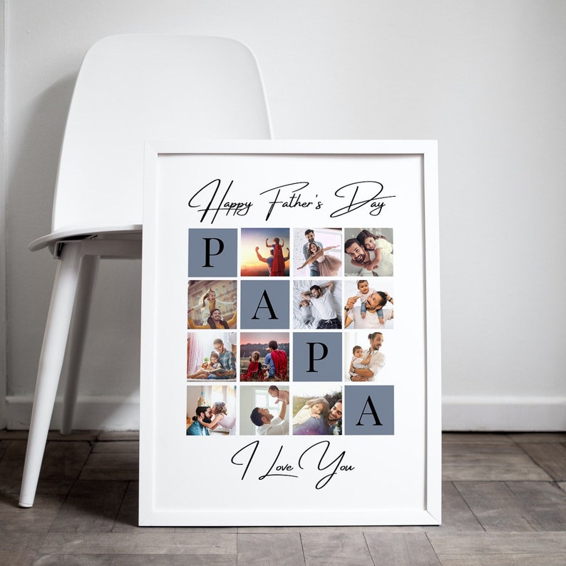 PAPA Photo Collage, Father's Day Gift, Custom Photo Print, Gift For Dad, Dad Birthday Gift, Instant Download, Printable File, Christmas Gift image 7