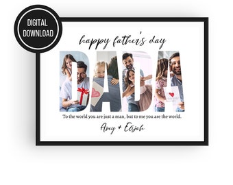 DADA Photo Collage, Father's Day Gift, Custom Photo Print, Gift For Dad, Dad Birthday Gift, Instant Download, Printable File, Christmas Gift