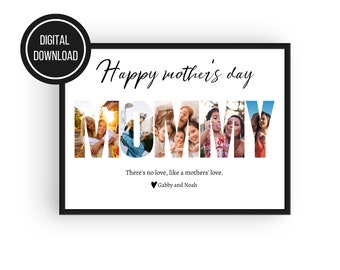 MOMMY Photo Collage, Mothers Day Gift, Custom Photo Print, Gift For Mom, Mom Birthday Gift, Instant Download, Printable File, Christmas Gift