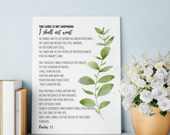 Psalm 23 Bible Verse Printable Wall Art  | The Lord Is My Shepherd Printable | Scripture Digital Print | Bible Verse Quote |Instant Download