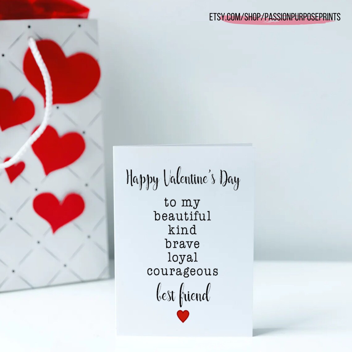 Best Friend Valentine's Day Card Printable Digital Instant Etsy