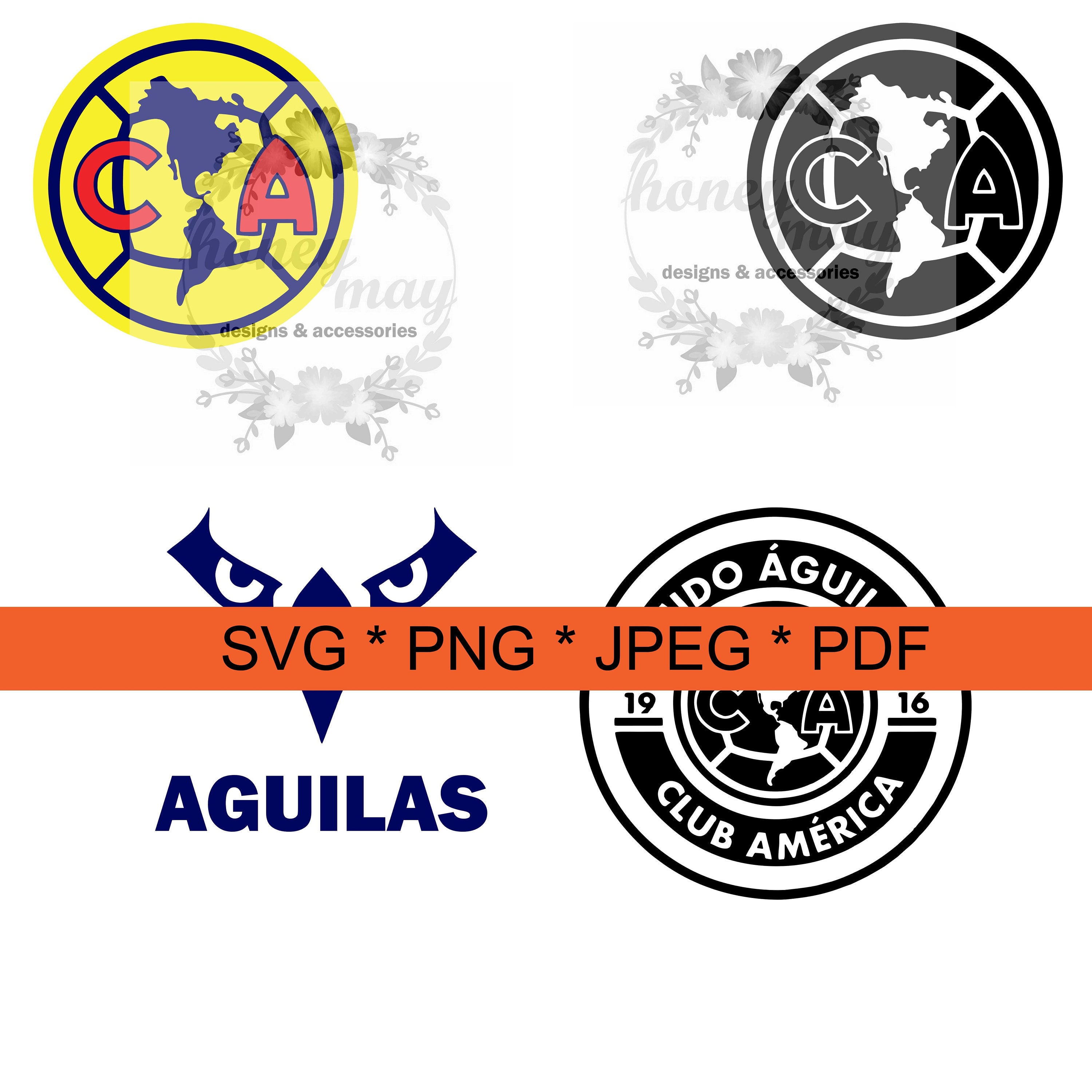 Fútbol Club América Logotipo de Aquilas México SVG - Etsy España