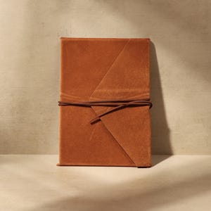 Brown Faux Suede Wrap Journal: A5 Lined Notebook, Handmade in USA