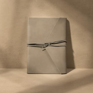 Grey A5 Wrap Journal: Faux Leather Lined Notebook