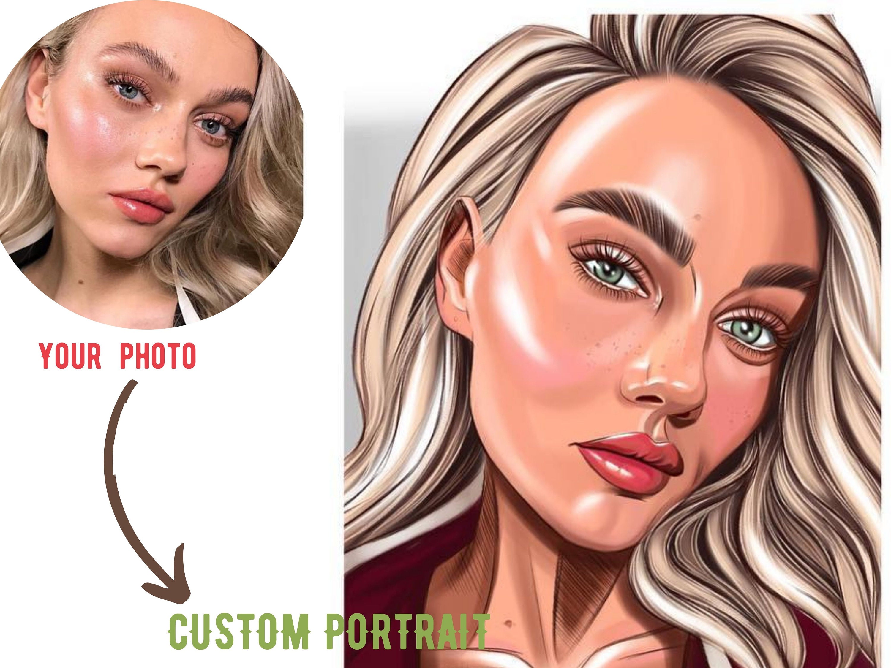 Instagram profile picture custom pop art portrait from photo | Etsy