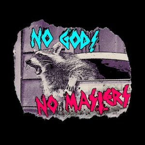 NO GODS no masters feral racoon T-shirt