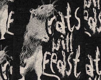 RATS backpatch sew on punk patch 11 x 14