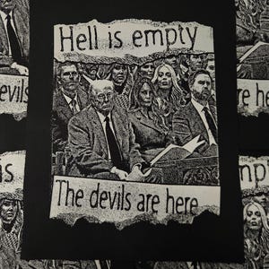 Patch punk HELL IS EMPTY à coudre 11 x 14