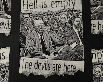 HELL IS EMPTY backpatch sew on punk patch 11 x 14