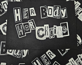 HER BODY sew on punk patch 5 x 7